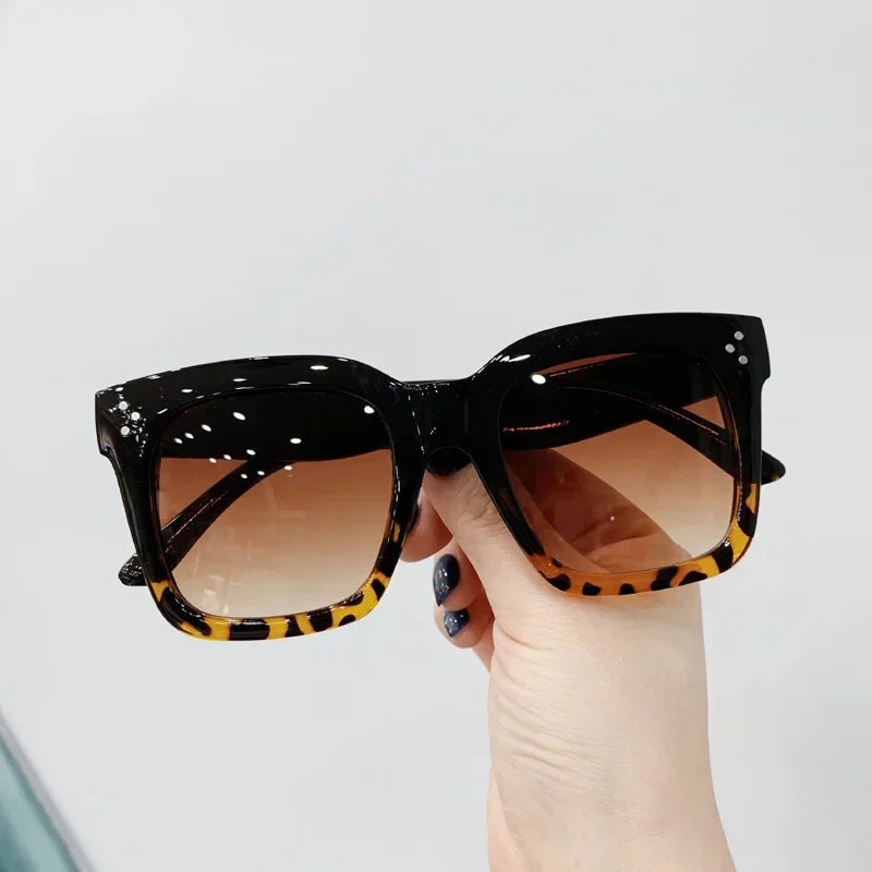Oversized Square Sunglasses Retro Black — Celebrity-Coded Driving Vintage Designer Mirror Shades — view 4 of sunglasses