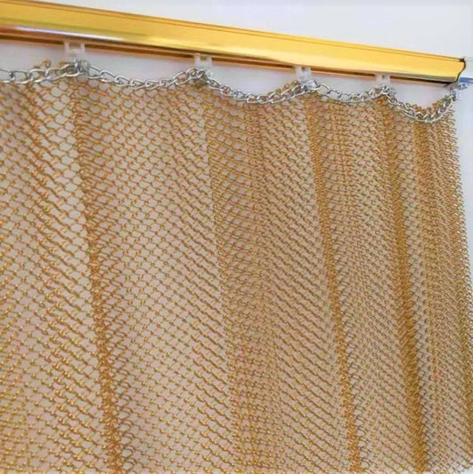 Custom Stainless Steel Fireplace Decorative Curtains – Metal Coil Mesh Drapery