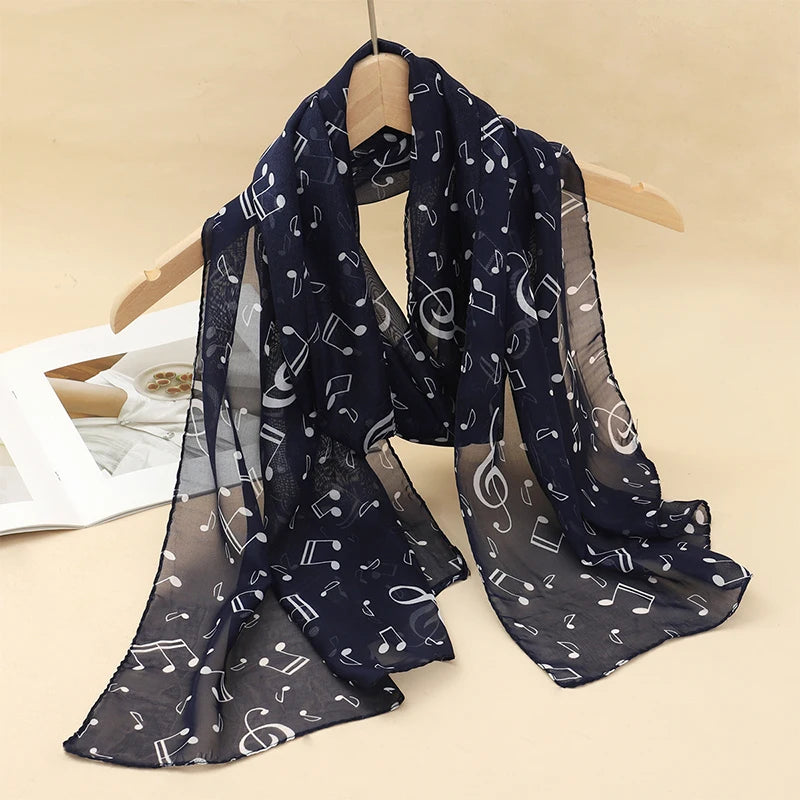 Printed Chiffon Scarf — Lightweight Sun-Protection Beach Shawl Wrap