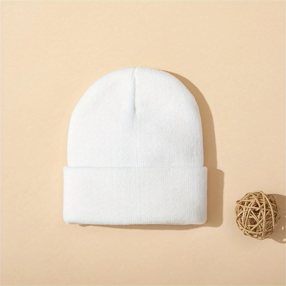 4pcs Baby Knit Cuffed Beanie Bundle - Multi-Color Warm Hats for Boys & Girls — view 4 of baby hats