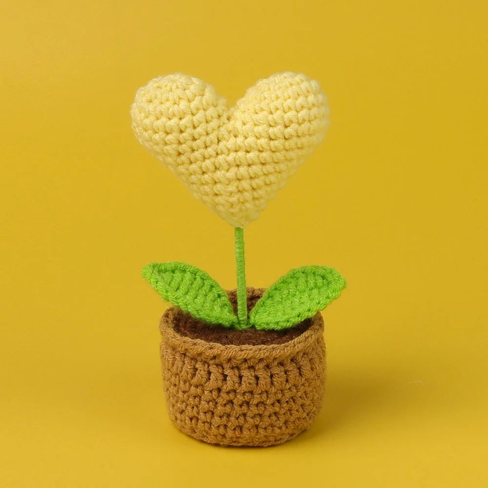 Home Decor Crochet Sunflower in Pot — Hand-Knitted Faux Flower Graduation Gift & Shelf Accent — view 13 of home decor