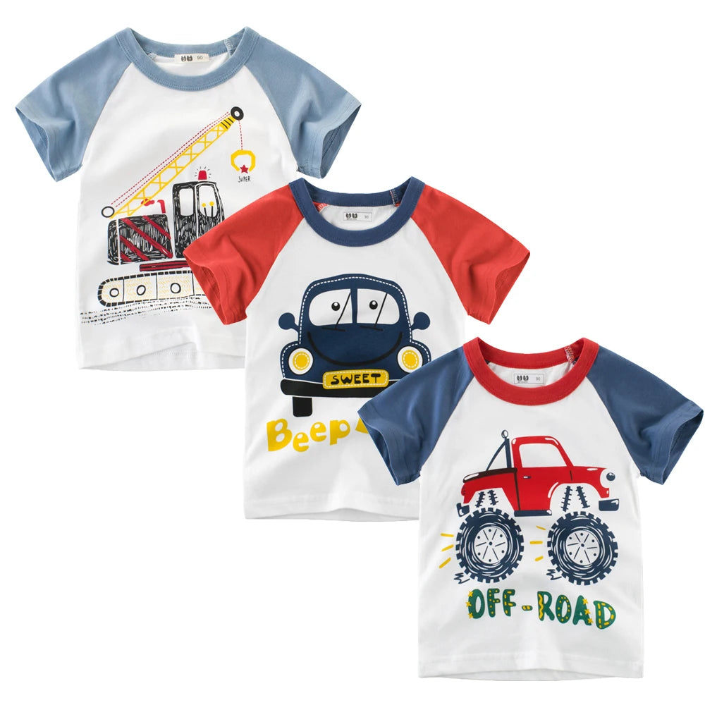 Times' Favorite Boys’ Cartoon T-Shirt – Cotton Summer Half Sleeve O-Neck Tee