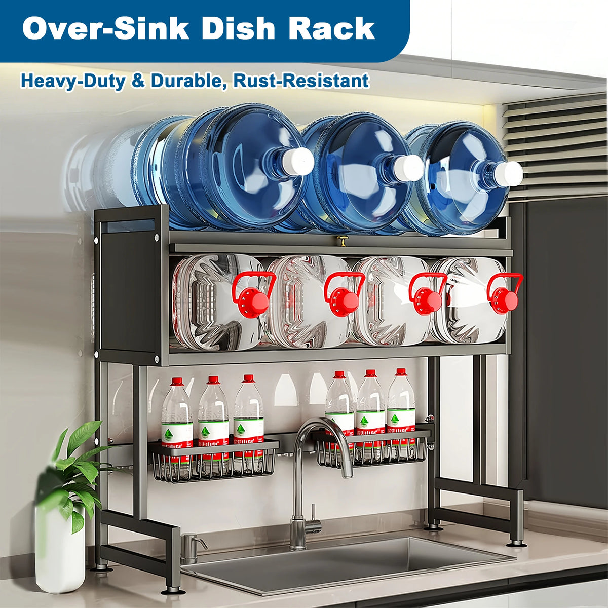 Extra-Long Kitchen Sink Drying Rack, Space-Saving Dish Rack — product photo 2