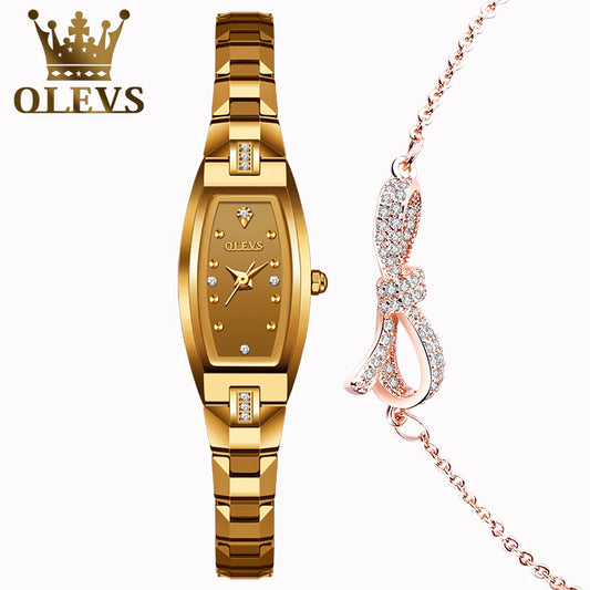 OLEVS Women's Gold & Rose Gold Watch — Luxury Diamond Quartz Wristwatch — view 1 of watches