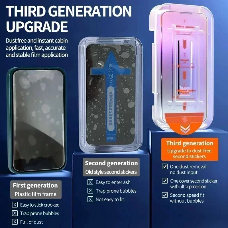 3Pcs Oleophobic Matte Screen Protector for iPhone 11-17 Pro Max Anti-Glare — view 6 of screen protectors