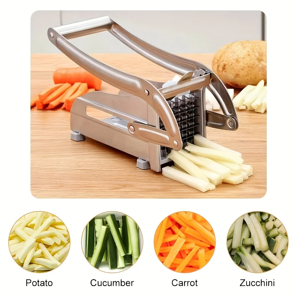 Stainless Steel French Fry Cutter – Manual Potato Slicer & Vegetable Cutting Machine — view 4 of home & kitchen