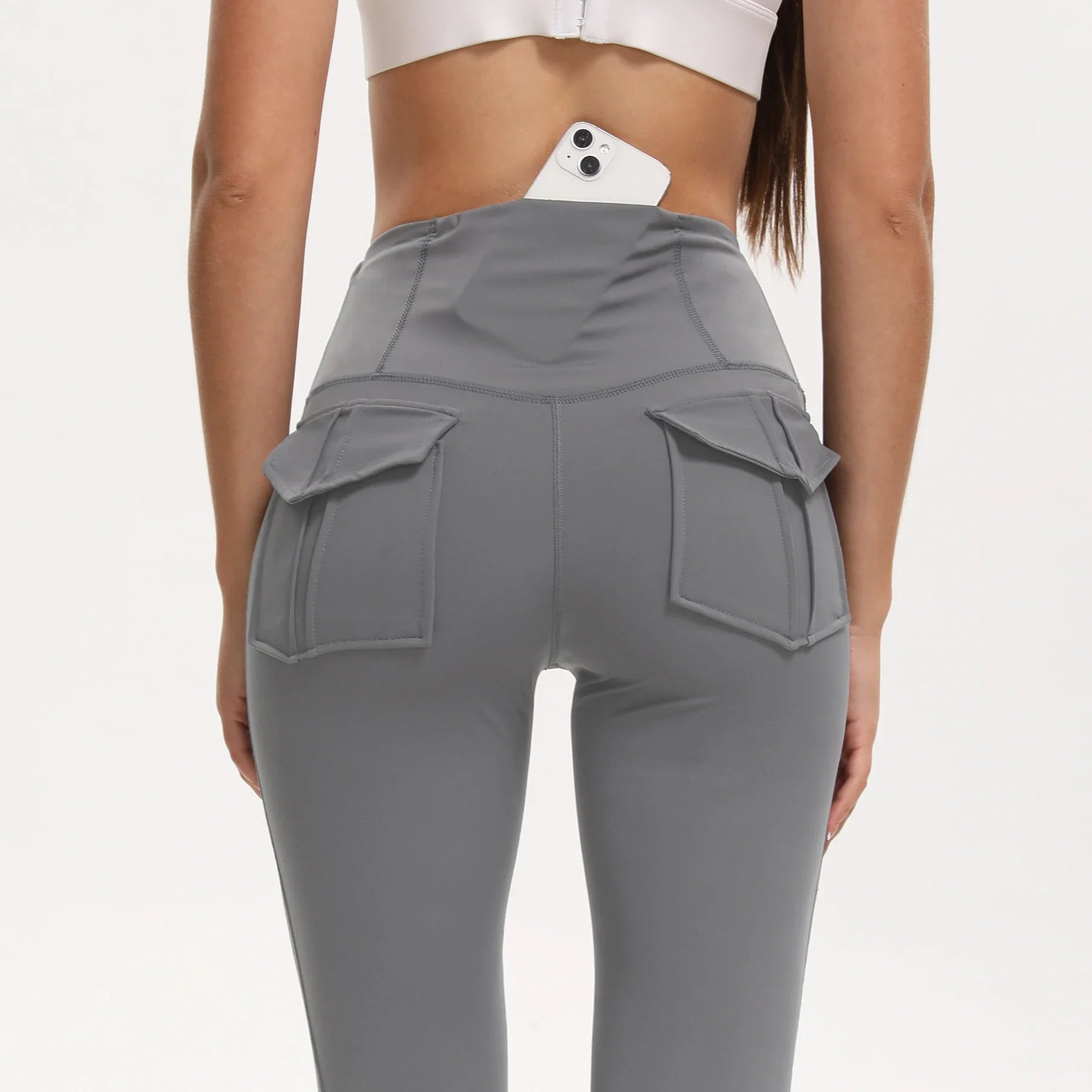 3-Pack Bootcut Yoga Pants with Pockets — Flared High-Waist Tummy-Control Leggings — view 2 of sports & fitness