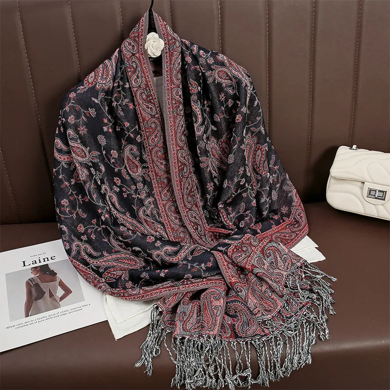 Hijab Scarf Long Pashmina — Lightweight Modest-Fashion Essential Cashmere Shawl Turban Head Wrap