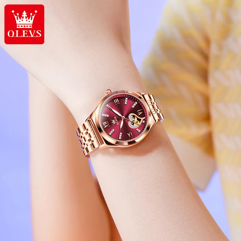 OLEVS 6636 Women's Roman Dial Watch — Luxury Fashion Quartz Wristwatch — view 3 of watches
