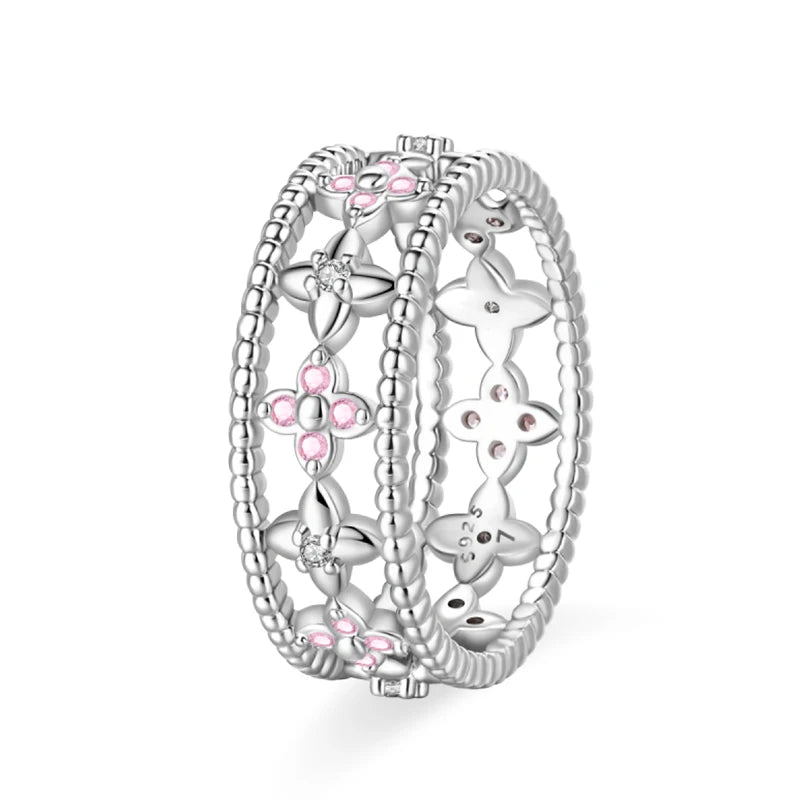 Women's 925 Sterling Silver Hollow Ring — Flower Butterfly Heart Sun Fashion Jewelry — view 8 of jewelry