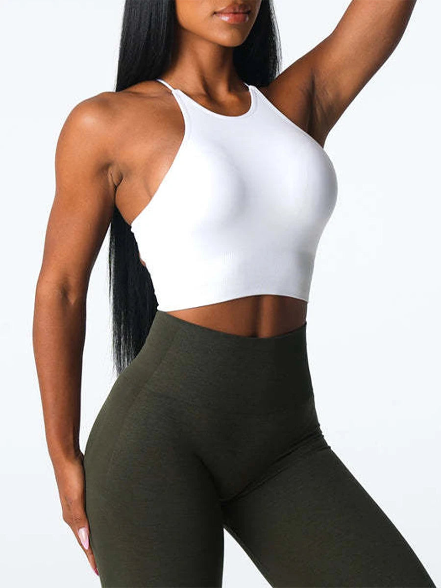 Women&rsquo;s Seamless Sports Bra &mdash; Solid-Color Sleeveless Yoga Workout Fitness Bralette — view 5 of sports bras