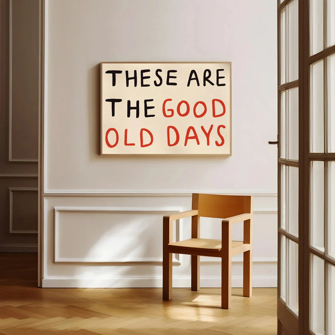 Colorful Text Typography Canvas Poster — Chic Pink & White Vintage Room Decor — view 16 of wall art & prints
