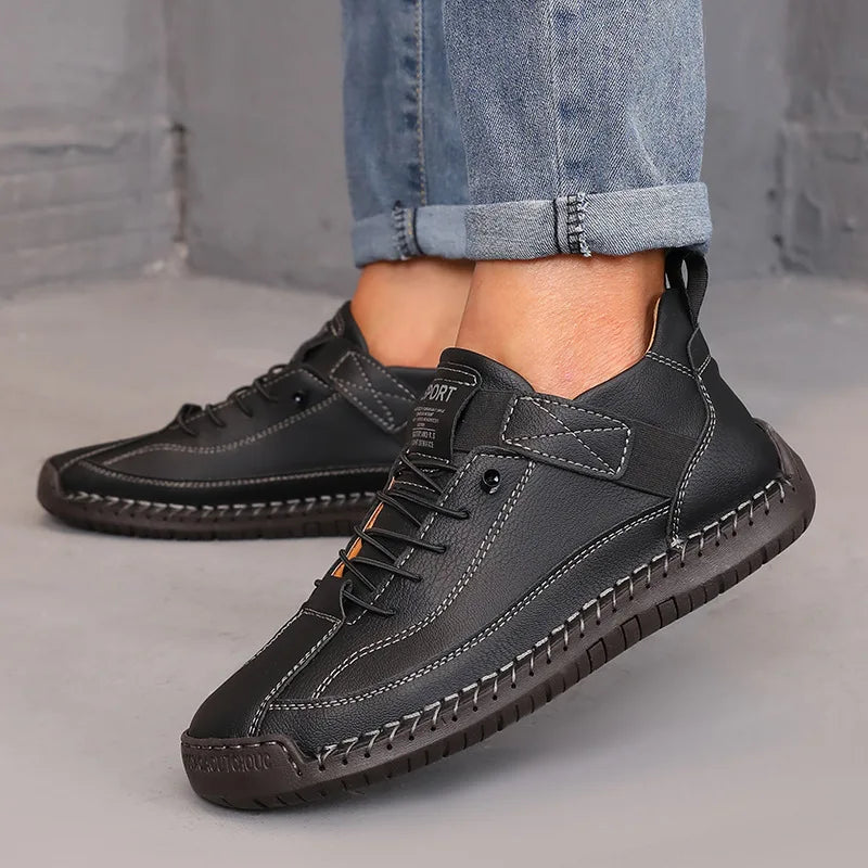 Women's British Retro Mid-Top Boots — Handmade Leather Anti-Slip Workwear Loafers — view 10 of boots