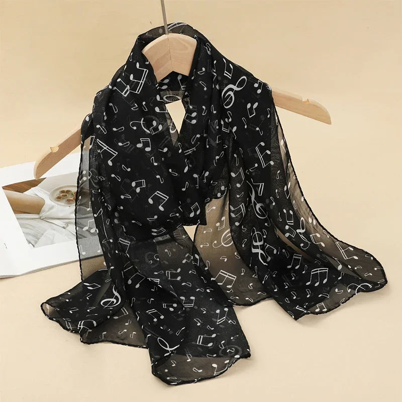 Printed Chiffon Scarf — Lightweight Sun-Protection Beach Shawl Wrap — view 2 of scarves