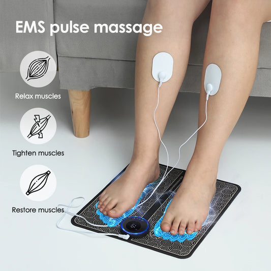 EMS Foot Mat Electric Massager — Electrostimulator Relaxation Pad — view 1 of recovery & massage