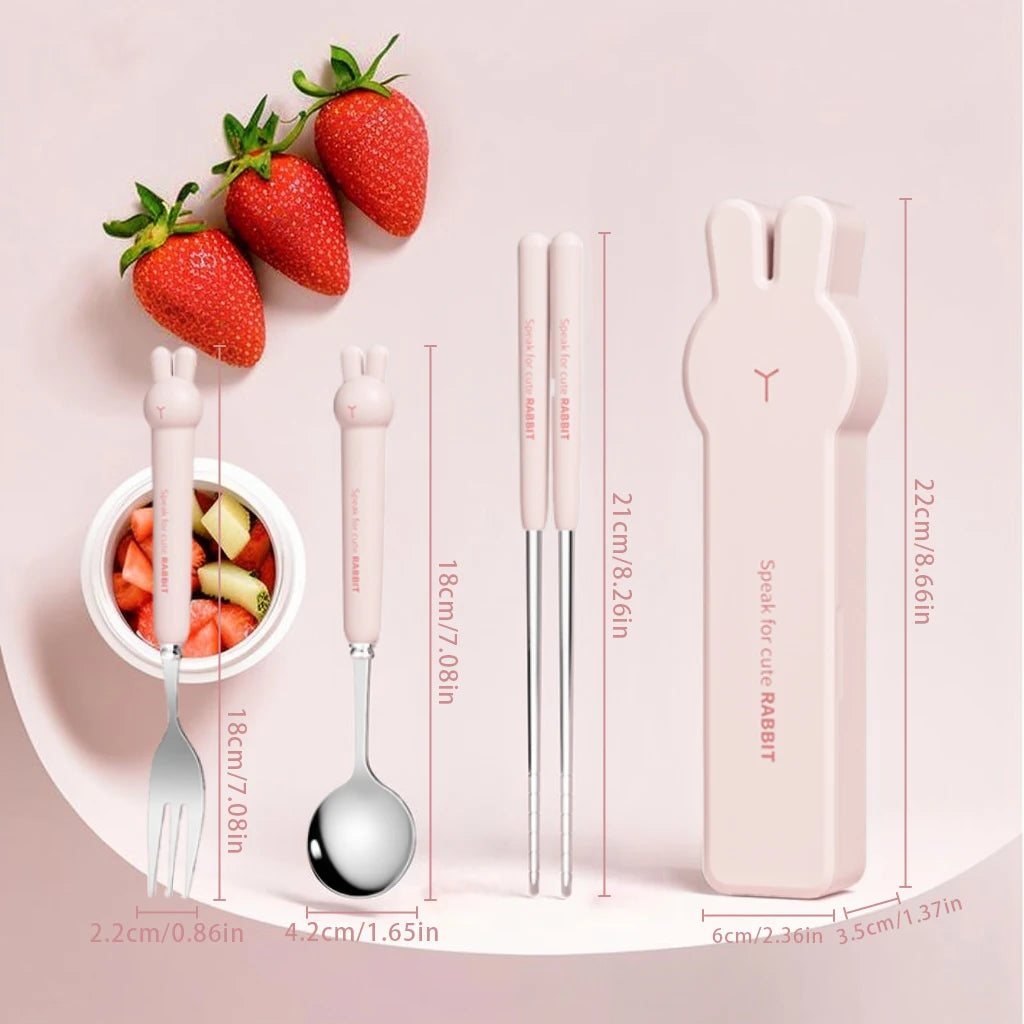 Portable 304 Stainless Steel Cutlery Set &mdash; Reusable Fork, Spoon &amp; Chopsticks with Case — view 7 of dining & tableware