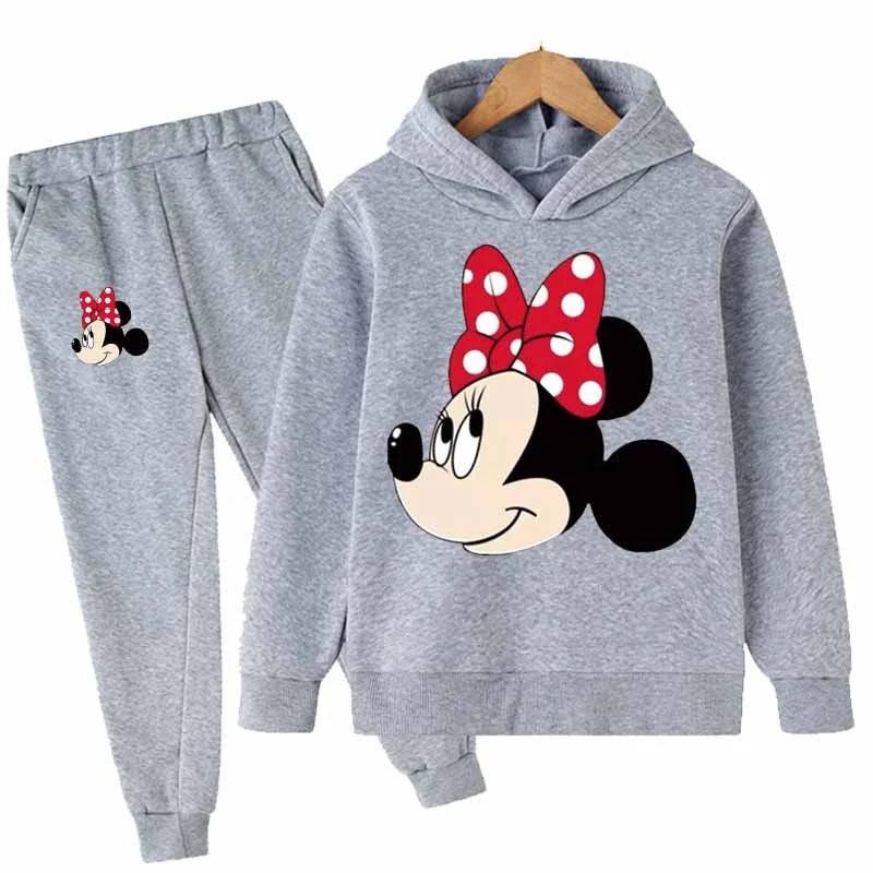 Minnie Mouse Cotton Casual Newborn Baby Boys Girls Outfits Suit Hoodies Tops+Pants 2Pcs