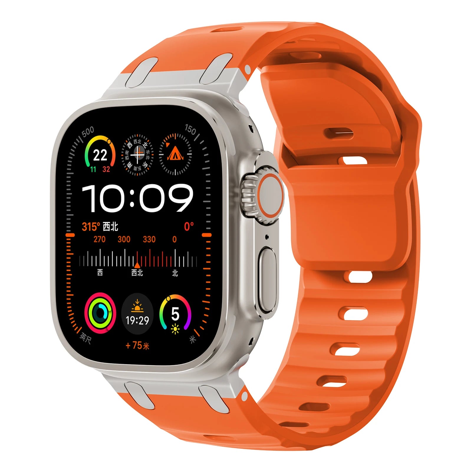 Sport Silicone Strap for Apple Watch Ultra — Stainless Connector Band 44/45/49mm — view 7 of watch straps