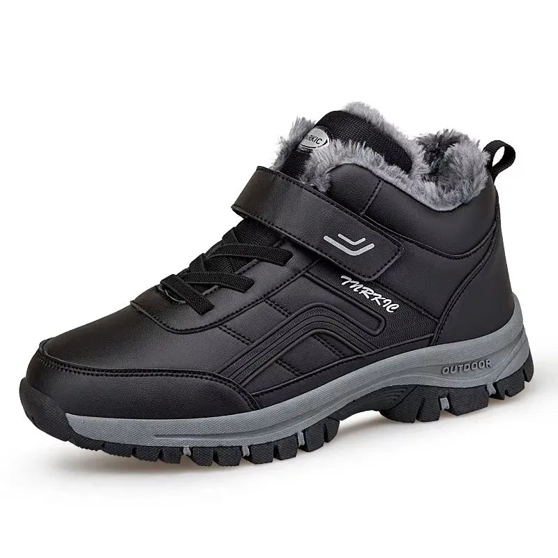 Winter Boots for Men — Waterproof PU Leather Warm Snow Ankle Boots — view 9 of boots
