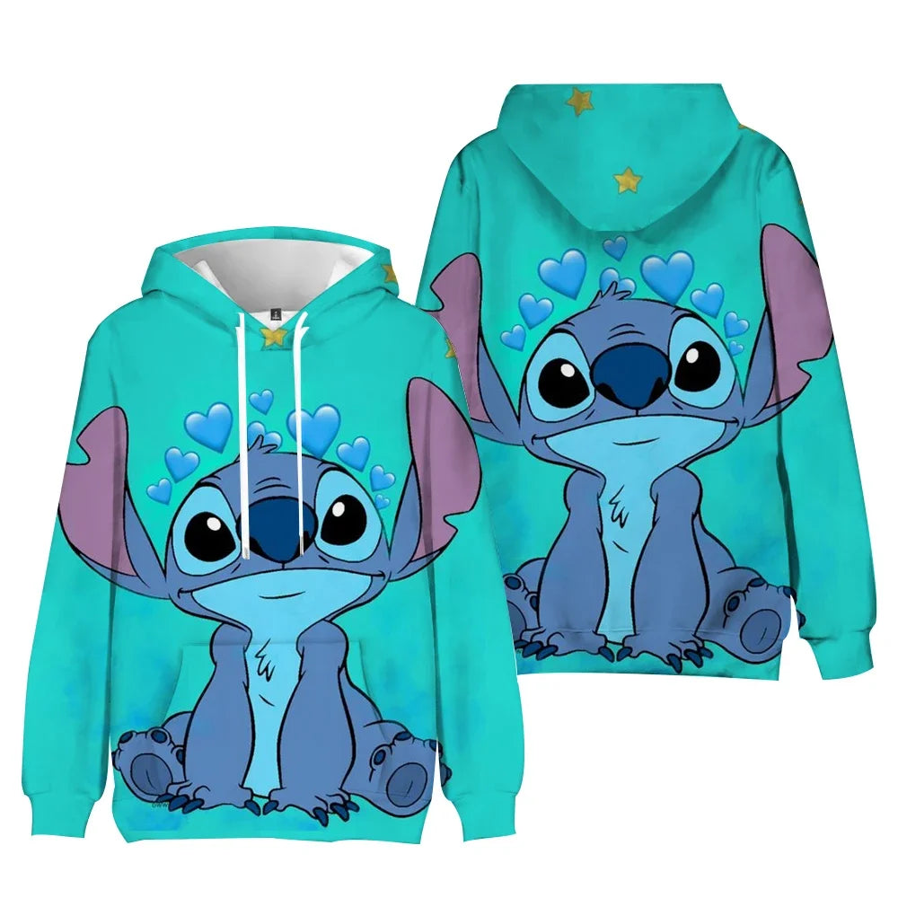 Disney Stitch Hoodie – Cute Kawaii Harajuku Pullover for Women & Couples