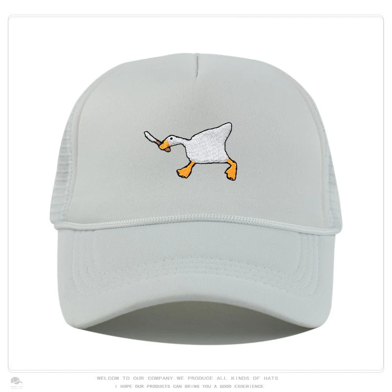 Embroidered Goose Baseball Cap — Quirky City-Style Streetwear Duckbill Casual Fashion Hat — view 8 of hats & caps
