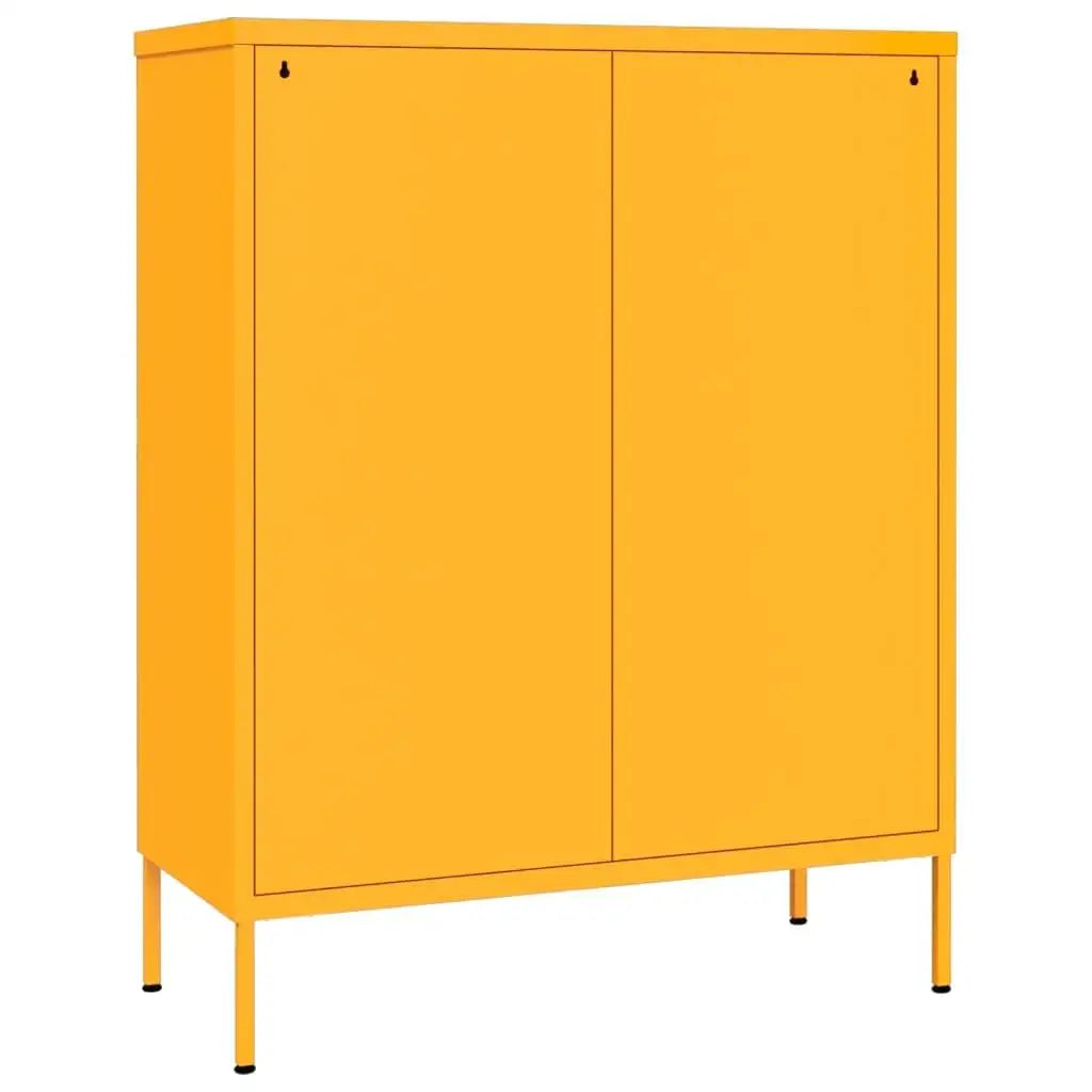 Mustard Yellow Steel Drawer Cabinet – Stylish 31.5"x13.8"x40" Storage for Home & Office