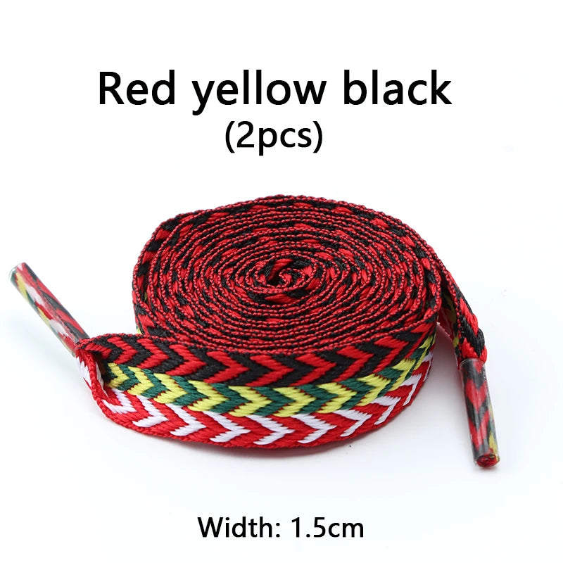Designer-Look Flat Shoelaces — Chevron Pattern Sneaker Laces — view 20 of shoe accessories