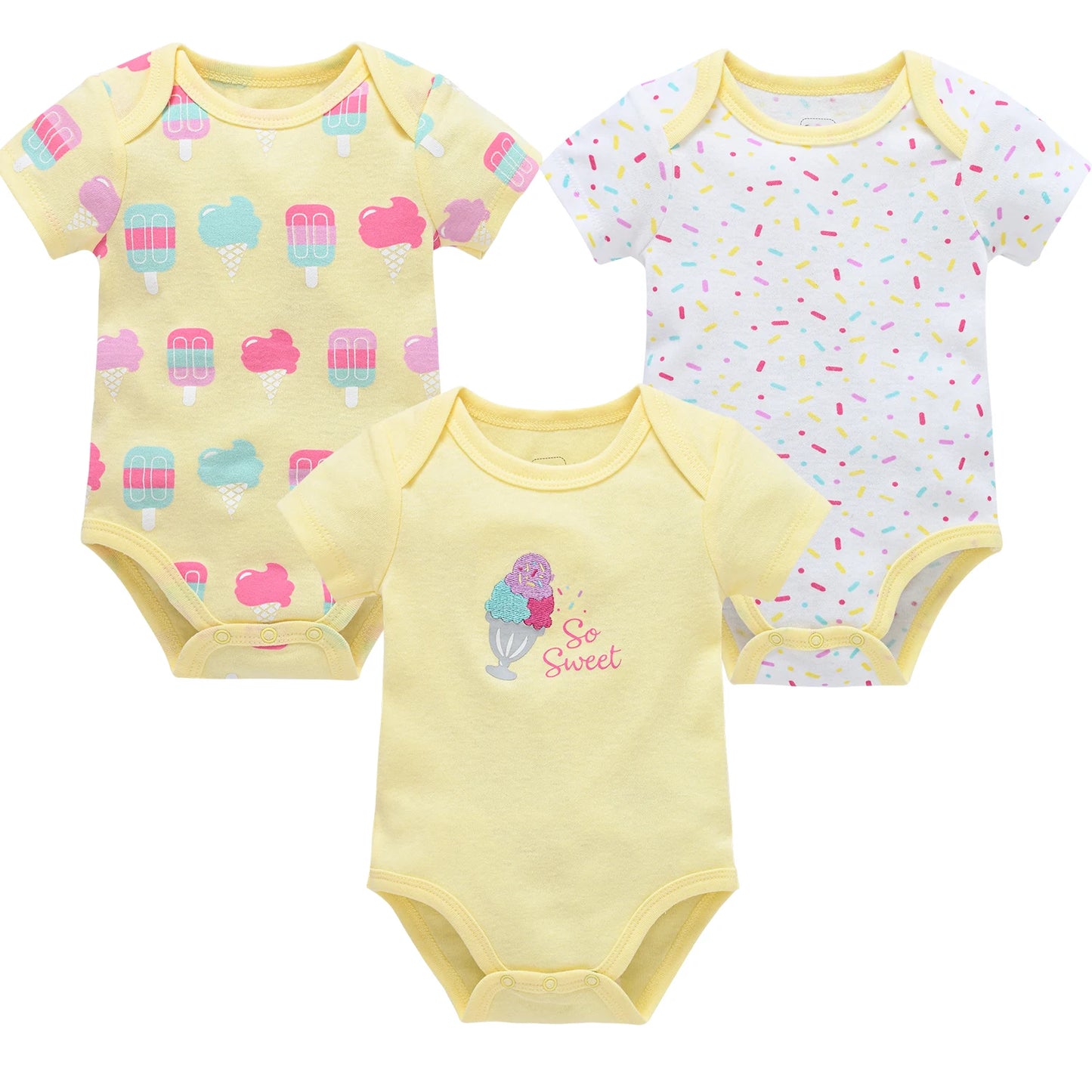 Baby Girls Cotton Bodysuit 3 & 6 Pack - Short Sleeve Newborn Onesies — view 14 of baby bodysuits