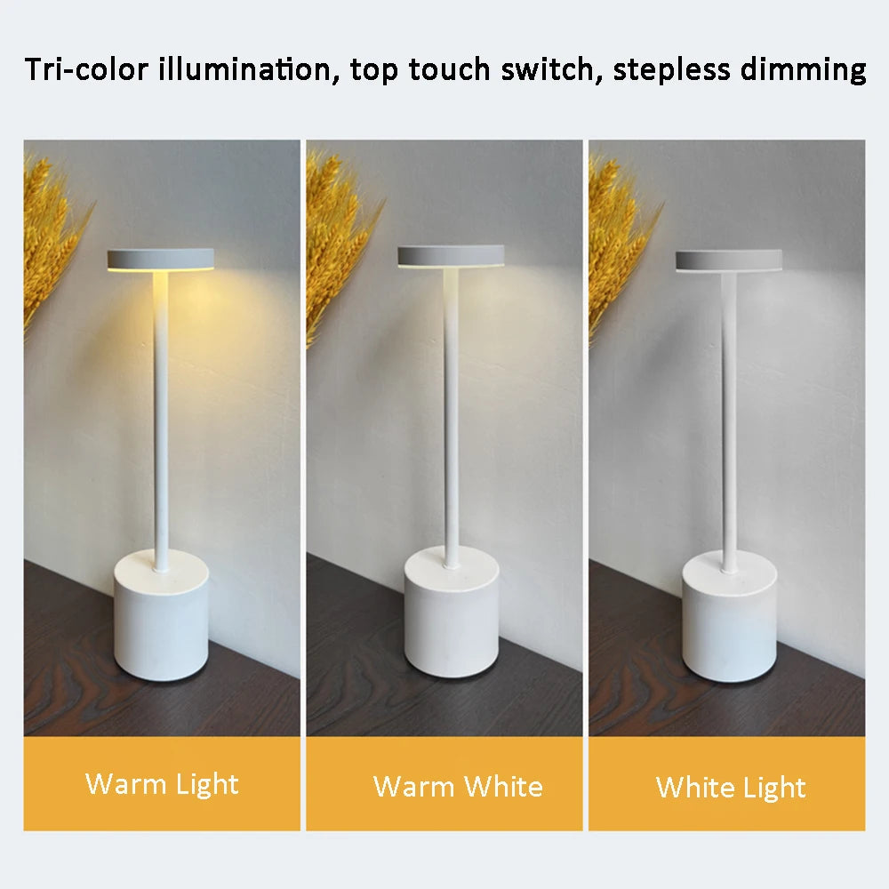 Wireless Rechargeable Table Lamp &mdash; Touch-Switch Metal Retro Desk Light for Bedroom, Bar &amp; Restaurant — view 6 of lighting
