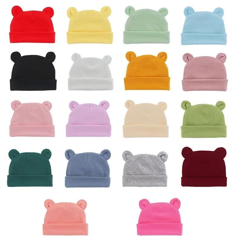 Newborn Ear-Shape Bonnet - Cotton Photography-Prop Hat for Babies 0-1Y — view 2 of baby hats