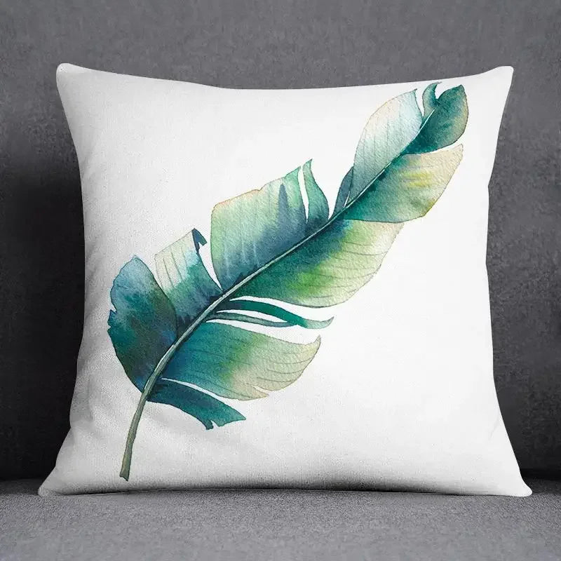 Dark Green Floral Cushion Cover &mdash; Modern Square Animal Print Pillow Case for Sofa &amp; Office — view 8 of cushion covers & pillow cases