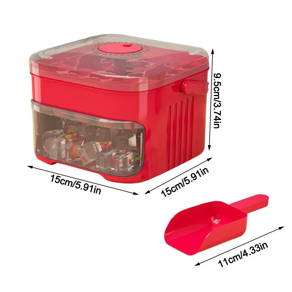 50-Cube Ice Maker with Easy Press Cap Double Layer Ice Cube Maker Refrigerator Household Ice Storage Ice Box — view 6 of product