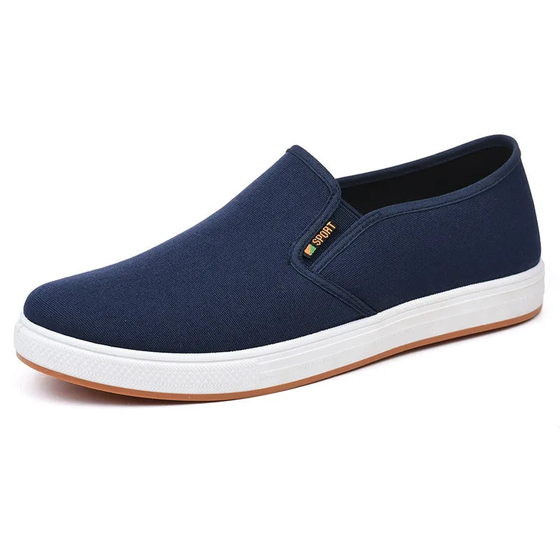 All-Season Men's Canvas Sneakers — Vulcanized Slip-On Flat Casual Shoes — view 4 of sneakers