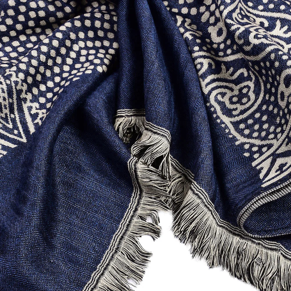 Men's Pashmina Scarf Paisley — Off-Duty Gentleman Autumn Winter Neckerchief Cashmere-Feel — view 3 of scarves & wraps