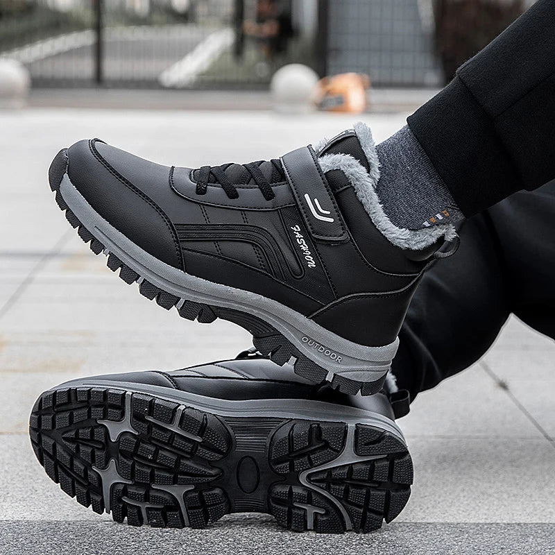 Winter Boots for Men — Waterproof PU Leather Warm Snow Ankle Boots — view 6 of boots