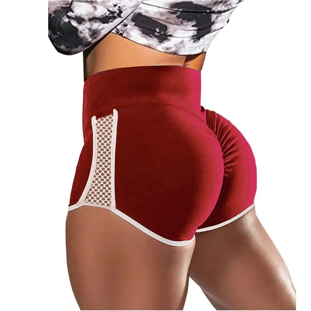 Women's Activewear High-Waist Mesh-Side Sport Shorts — Quick-Dry Slim-Fit Running Yoga — view 6 of women's activewear