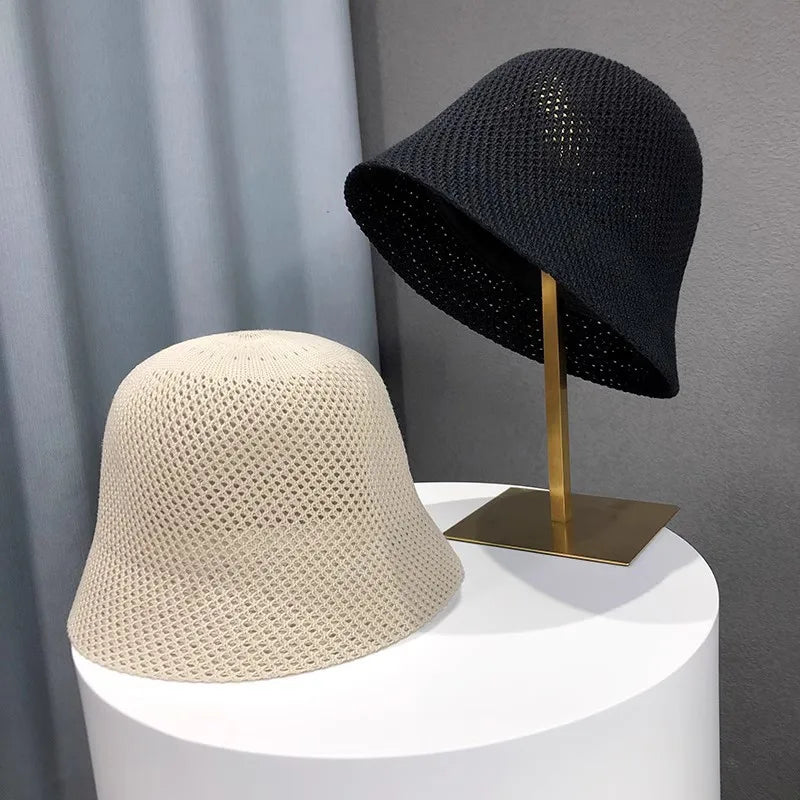 Women's Breathable Bucket Sun Hat, Foldable Panama Beach Cap — view 4 of hats