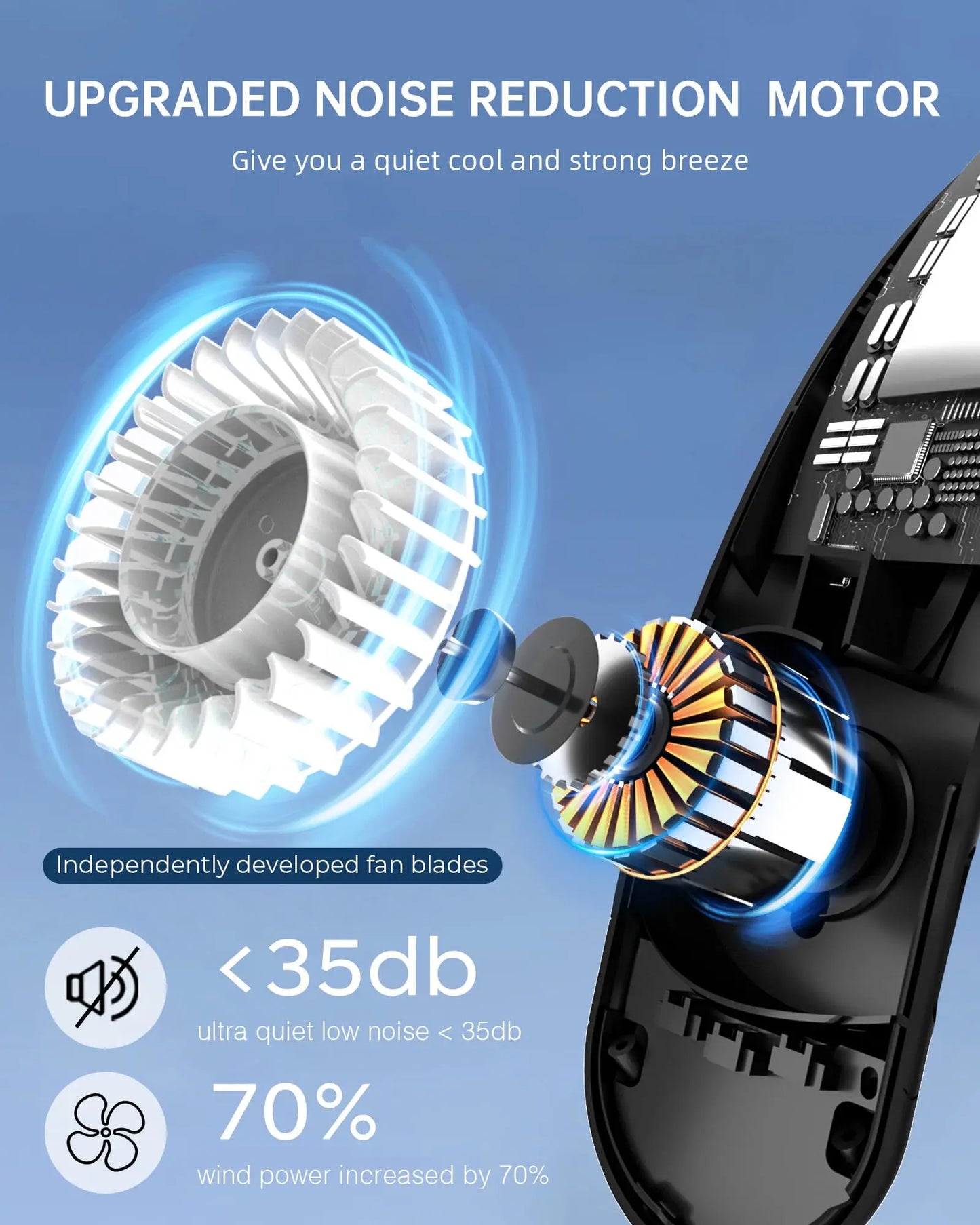 Portable Bladeless Neck Fan, 4000mAh, 3 Speeds, 360 Cooling — view 5 of personal fans