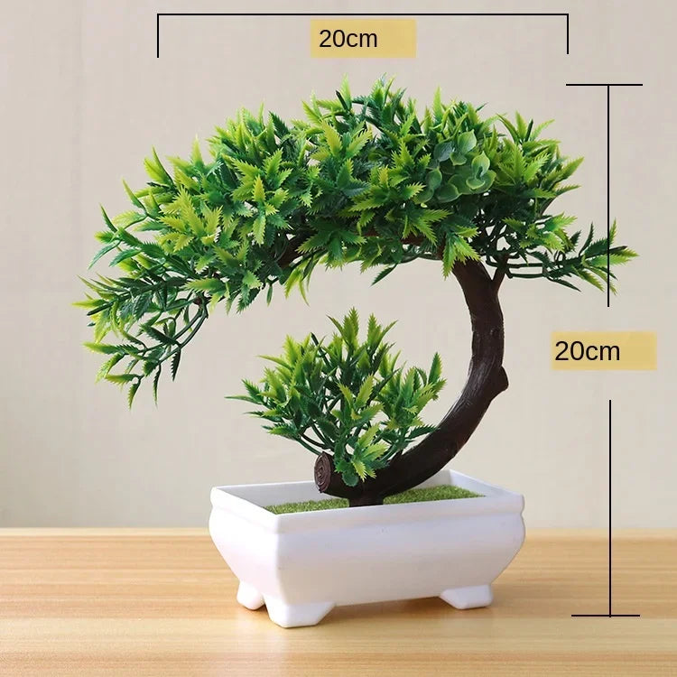 Home Decor Artificial Bonsai Plant — Faux Green Small Tree in Pot for Home, Office & Garden — view 15 of home decor