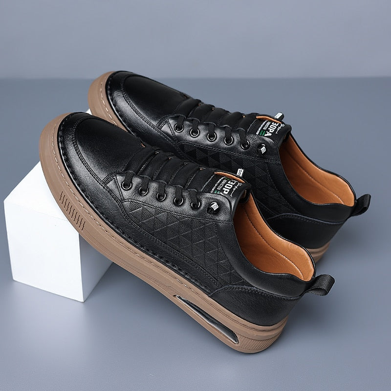 Men shoes Genuine Leather Fashion Vulcanized Shoes