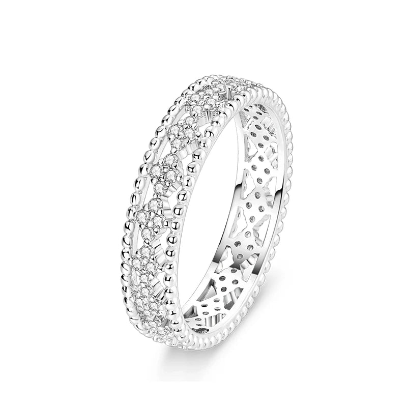 Women's 925 Sterling Silver Hollow Ring — Flower Butterfly Heart Sun Fashion Jewelry — view 13 of jewelry