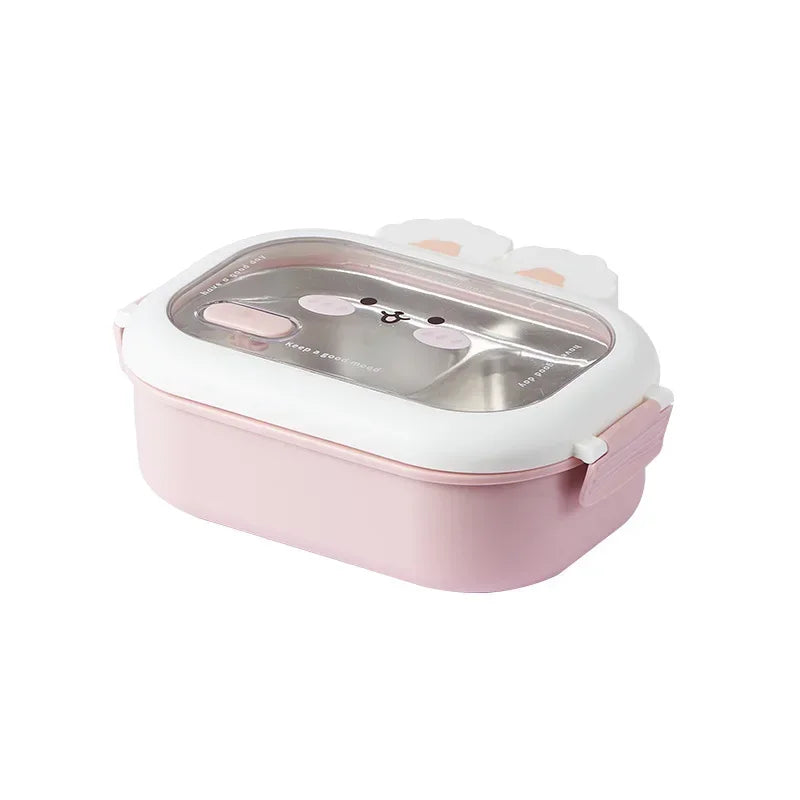 Stainless Steel Lunch Box Rabbit Design Large Capacity Divided Bento Box for Kids Adults — view 7 of food storage