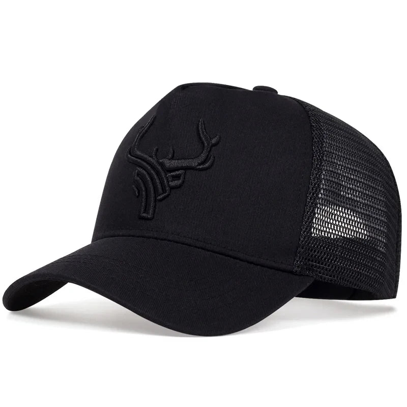 Antler Embroidery Mesh Trucker Cap - Adjustable Outdoor Adventure Hat — view 5 of trucker caps