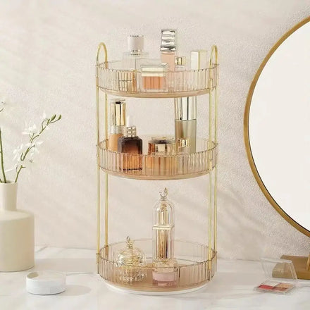 360&deg; Rotating Kitchen Storage Rack, Gold-Tone Multi-Tier Organizer — product photo 1