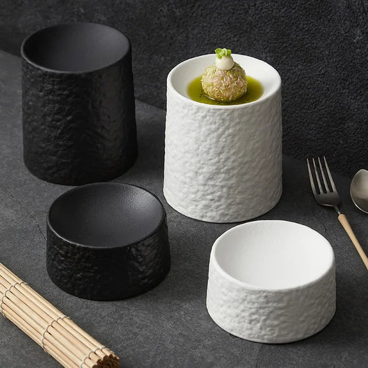 Retro Ceramic Cylindrical Dessert Plate &mdash; Sushi &amp; Appetizer Plate for Creative Tableware — view 1 of dining & tableware