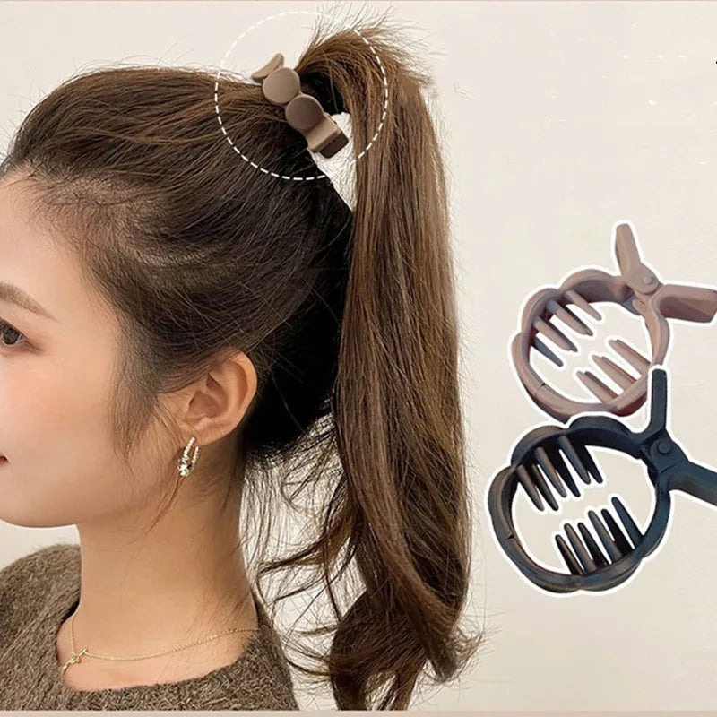 Matte Round Shark Hair Clip – Retro High Ponytail Grip Clamp for Women (All-Match) — view 1 of women's clothing