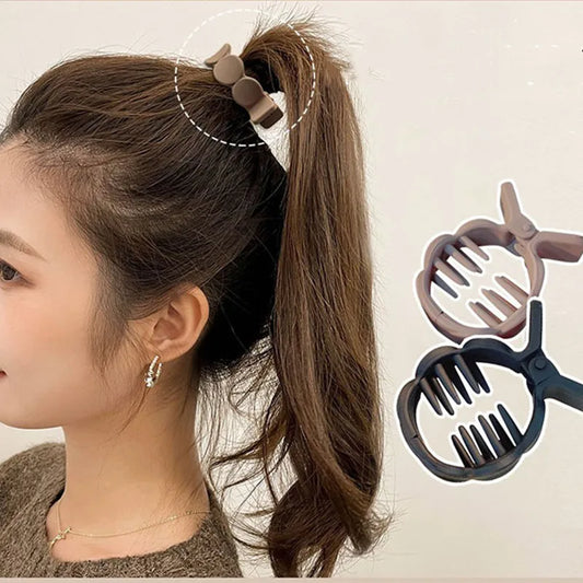 Matte Round Shark Hair Clip – Retro High Ponytail Grip Clamp for Women (All-Match) — view 1 of women's clothing