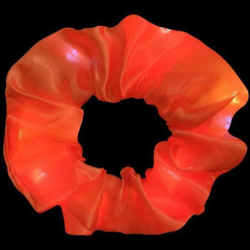 LED Light-Up Luminous Hair Scrunchie Set - Glowing Scrunchies for Girls