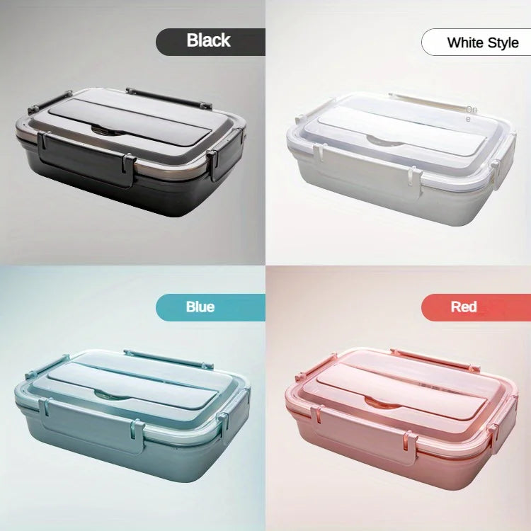 Leak-Proof Stainless Steel Lunch Box 3-4 Compartment Insulated Bento Container for Adults Office Meal Prep — view 4 of food storage