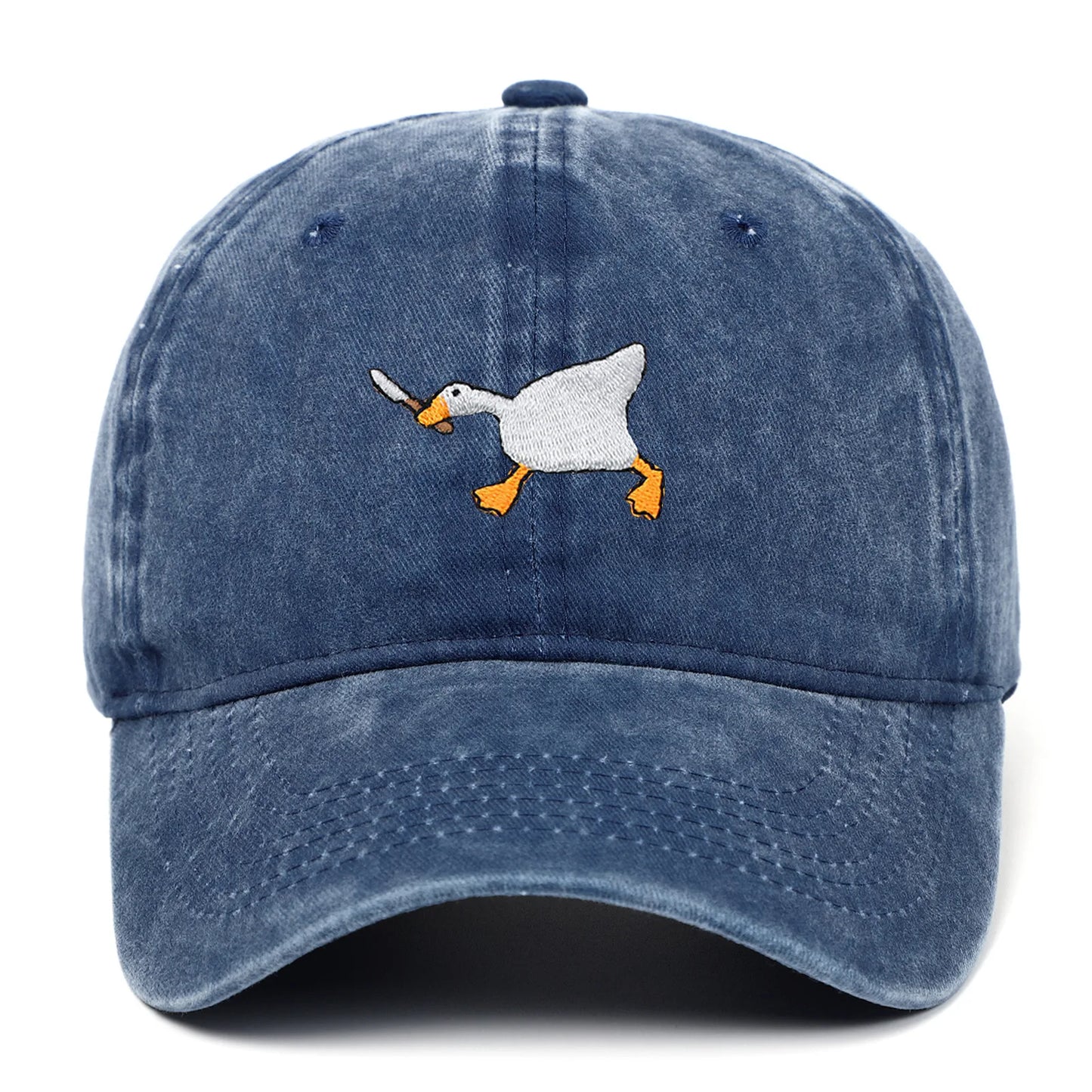 Embroidered Goose Baseball Cap — Quirky City-Style Streetwear Duckbill Casual Fashion Hat